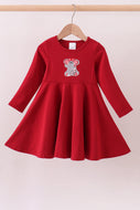 Premium Red Alabama elephant applique dress