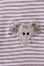 Load image into Gallery viewer, Premium Gray Alabama stripe elephant embroidery dress
