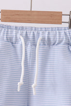 Load image into Gallery viewer, Premium Blue&amp;white stripe drawstring shorts
