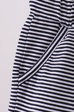 Load image into Gallery viewer, Premium Navy&amp;white stripe drawstring shorts
