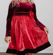 Load image into Gallery viewer, Christmas Holiday Red Velvet Dress-size 14
