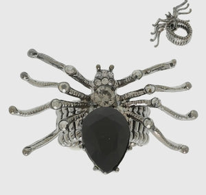 Halloween Jeweled Spider Stretch Ring