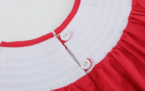 Preorder by 9/30-Red Heart and Lace Smocked Romper-Ships by 12/28