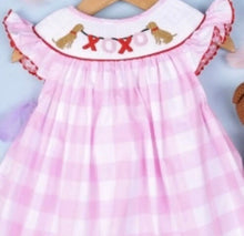 Load image into Gallery viewer, XOXO Valentines Hand Smocked Bishop Dress - Image #2
