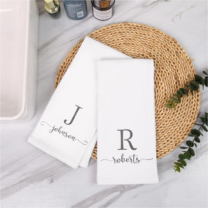 GiftBud Personalized Couple Towels - Monogrammed Hand Towels for Bathroom, Gym & Decor - Perfect for Couples Friends (Style 2)