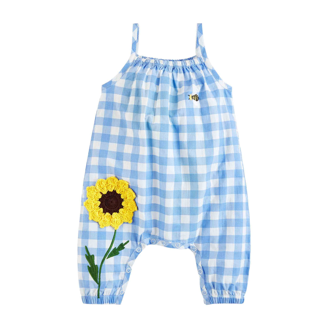 Mud Pie Baby Girls Kids Check Longall, Sunflower