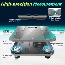 Load image into Gallery viewer, Runstar Digital Bathroom Scale for Body Weight, Body Fat, BMI 28 Measurements, Innovative 8-Electrode Smart Scales FSA or HSA Eligible with Voice Prompt Function High Accurate Bluetooth Weight Machine
