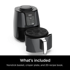 Ninja Air Fryer, Roast, Bake, Air Fry, Roast, Broil, Reheats, & Dehydrates, 4-in-1, Fries, Frozen Food, Veggies, and Juicy Meat, Less Oil, Easy Meals, Healthy Meals, Compact, 4 QT, Grey, AF101