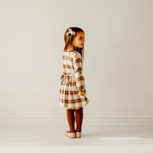 Load image into Gallery viewer, Brown Plaid Girl&#39;s Rayon Blend Dress
