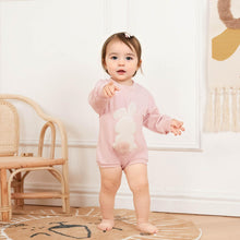 Load image into Gallery viewer, FOCUSNORM Easter Newborn Baby Girl Clothes Fuzzy Bunny Embroidery Romper Sweatshirt Bubble Jumpsuit Toddler Baby Girl Outfit (Easter Pink, 0-6 Months)
