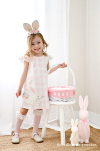 Mud Pie Baby Girls Bunny Check Tshirt Dress Pink