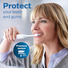 Load image into Gallery viewer, Philips Sonicare ProtectiveClean 5300 Rechargeable Electric Toothbrush, with Pressure Sensor, 3 Cleaning Modes, SmarTimer and QuadPacer, with 2 Bonus Brush Heads, Travel Case, Black, Model HX6423/34
