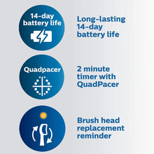 Load image into Gallery viewer, Philips Sonicare ProtectiveClean 5300 Rechargeable Electric Toothbrush, with Pressure Sensor, 3 Cleaning Modes, SmarTimer and QuadPacer, with 2 Bonus Brush Heads, Travel Case, Black, Model HX6423/34
