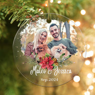 Bemaystar Personalized Christmas Ornaments 2024 – Custom Christmas Ornament with Photo, Hanging Acrylic Ornaments for Christmas Tree Decorations, Customized Gifts for Couples, Family, Kids, Pets