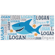 Let's Make Memories Personalized Beach Towel - Colorful Shark Design - Unique Pool Towel for Kids of All Ages - Oversized - Cotton/Poly Blend