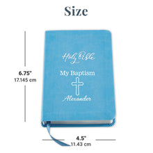 Load image into Gallery viewer, Let&#39;s Make Memories Personalized Baptism Baby Bible – Religious Gift for Faith Milestone – Pink Bible – Customize with Any Message
