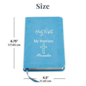 Let's Make Memories Personalized Baptism Baby Bible – Religious Gift for Faith Milestone – Pink Bible – Customize with Any Message