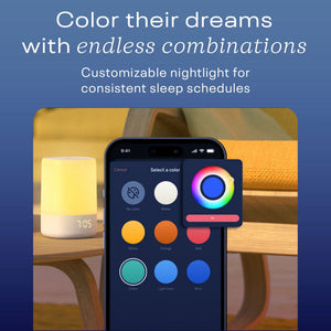 Nanit Sound and Light Smart Baby Night Light and Sound Machine | Audio Monitor | Cry Detection Alert Feature | OK to Wake Alarm Clock for Kids | Temp & Humidity Tracking | Rechargeable Battery | WiFi
