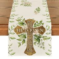 Artoid Mode He is Risen Easter Table Runner, Spring Summer Seasonal Holiday Kitchen Dining Table Decoration for Indoor Outdoor Home Party Decor 13 x 72 Inch