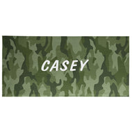 Let's Make Memories Personalized Beach Towel - Camo Design - Unique Pool Towel - Oversized - Cotton/Poly Blend - Green