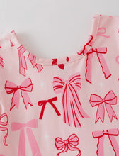 Load image into Gallery viewer, Toddler Girls Valentine Bow Print Long Sleeves Dress-Ships 11/20
