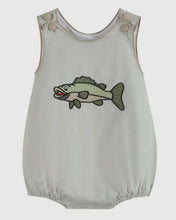 Load image into Gallery viewer, Khaki Green Fish Bubble Romper - Image #1
