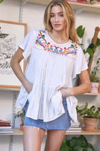 Load image into Gallery viewer, Solid Flared Short Sleeve Top - Image #4
