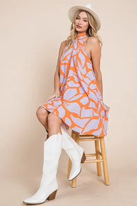 Resort style halter neck short sundress - Image #2