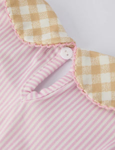 Farm Horse Bow Girls Dress -
Pink Stripes-Ships 11/20
