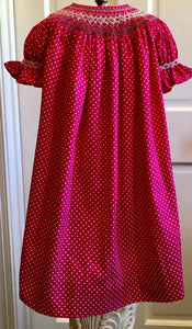 Mimi's Heart Hand Made Rosie Deep Pink Smock Dress - Image #2