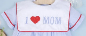 I Love Mom Embroidery Boy Bubble - Image #2