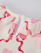 Load image into Gallery viewer, Preorder(10/19)Girls Valentine Dress with Heart Embroidery and Bowknot Design-Ships by 11/20
