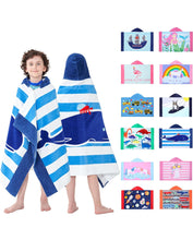 Load image into Gallery viewer, Bavilk Kids Bath Towels, Kids Towel Girls Boys Hooded Beach,Bathroom,Pool Swim Towels 30 × 50 INCH Large Size Ultra Absorbent Cute Cartoon Animal Full Vitality 100% Cotton Wearable Wrap for Child
