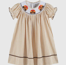 Load image into Gallery viewer, Preorder ETA 7/15-8/15-Brown Gingham Turkey Smocked Bishop Dress - Image #1
