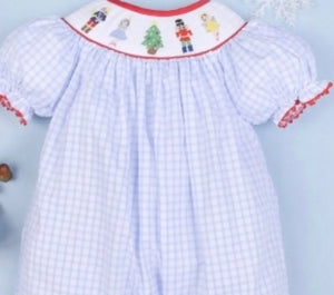 Nutcracker Smocked Baby Long Bubble - Image #2