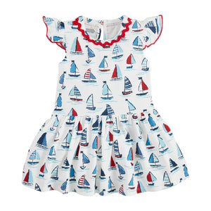 Mud Pie Baby Girls Children's Sailboat T-Shirt Dress