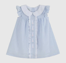 Load image into Gallery viewer, Light Blue Easter Bunny Ruffle
Yoke Dress
