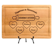 Load image into Gallery viewer, Personalized Grandma Mom Christmas Gifts, Custom Cutting Board with Kids Names for Mom Nana, Custom Engraved Serving Board or Decor, Grandma&#39;s Kitchen, Customized Mom and Grandma Gift, Engraved Sign
