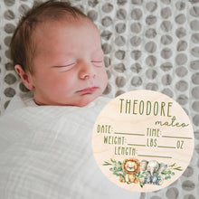 Load image into Gallery viewer, Birth Announcement Sign for Hospital - Welcome Baby Sign - Baby Boy Announcement Sign for Hospital - Baby Announcement Sign - Personalized Birth Stats Wood Announcement - Newborn Hospital Sign
