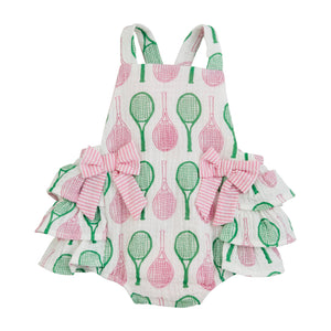 Mud Pie Baby Girl Tennis Print Sunsuit