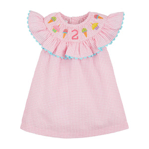 Mud Pie Girls Kids Two Smocked Dress Pink