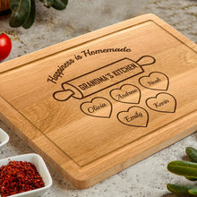 Load image into Gallery viewer, Personalized Grandma Mom Christmas Gifts, Custom Cutting Board with Kids Names for Mom Nana, Custom Engraved Serving Board or Decor, Grandma&#39;s Kitchen, Customized Mom and Grandma Gift, Engraved Sign
