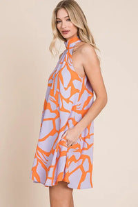 Resort style halter neck short sundress - Image #5