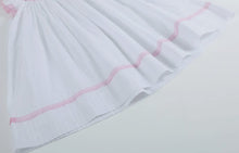Load image into Gallery viewer, White and Light Pink Cross Bishop Dress

