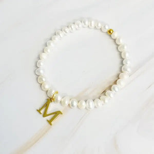 Freshwater Pearl Initial Charm Bracelet - Image #14