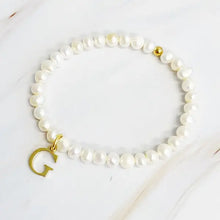 Load image into Gallery viewer, Freshwater Pearl Initial Charm Bracelet - Image #11
