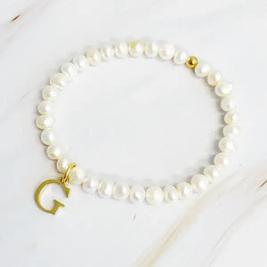 Freshwater Pearl Initial Charm Bracelet - Image #11