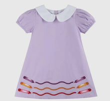 Load image into Gallery viewer, Preorder ETA 7/15-8/15-Purple Gingham Crayon Back To School Collared Dress - Image #1
