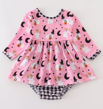 Load image into Gallery viewer, Pink halloween ghost girl romper
