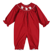 Load image into Gallery viewer, Red Santa Smock Playsuit
